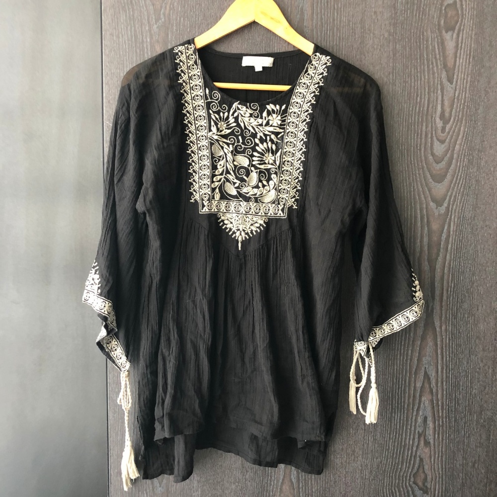 Black Embroidered Tunic